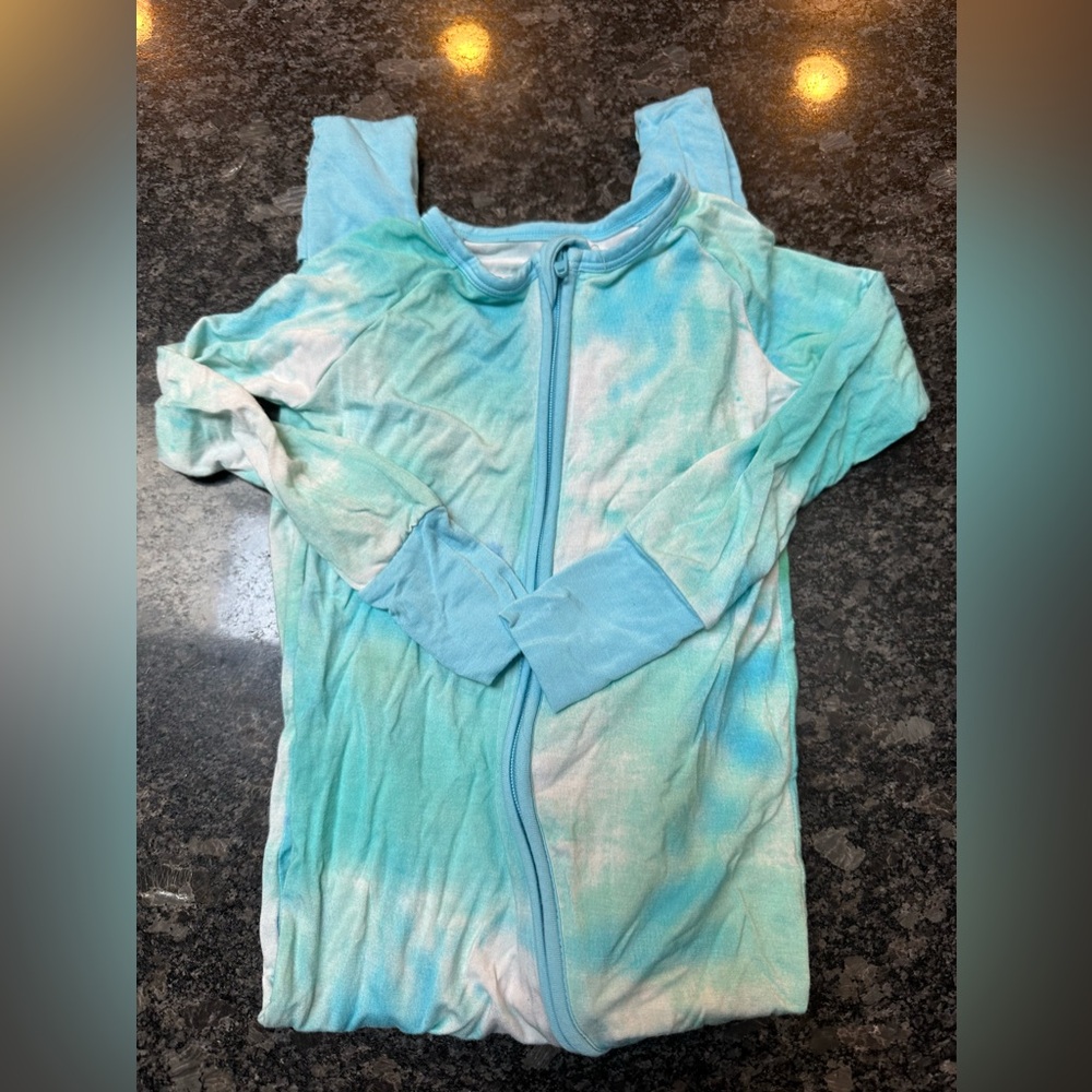 Little Sleepies Blue Tie-Dye Zippy 2T